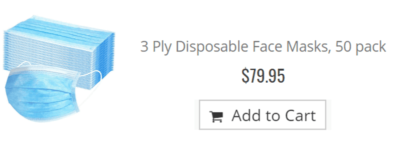 3 Ply Disposable Face Masks - 50 pack