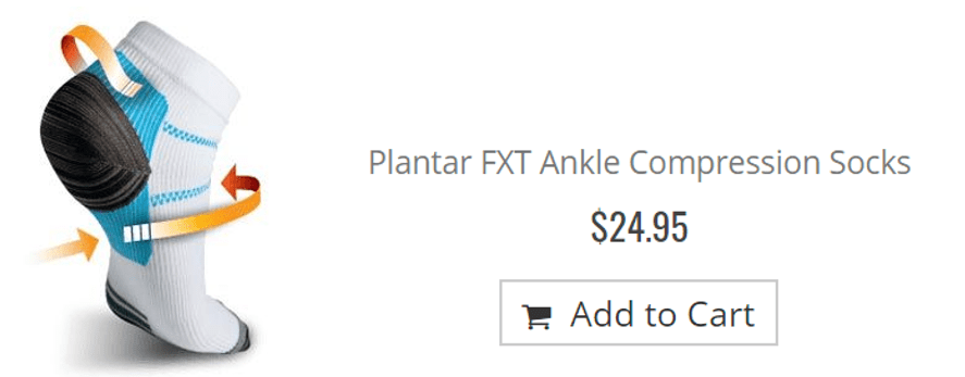 Plantar FXT Walk On Ankle Compression Socks